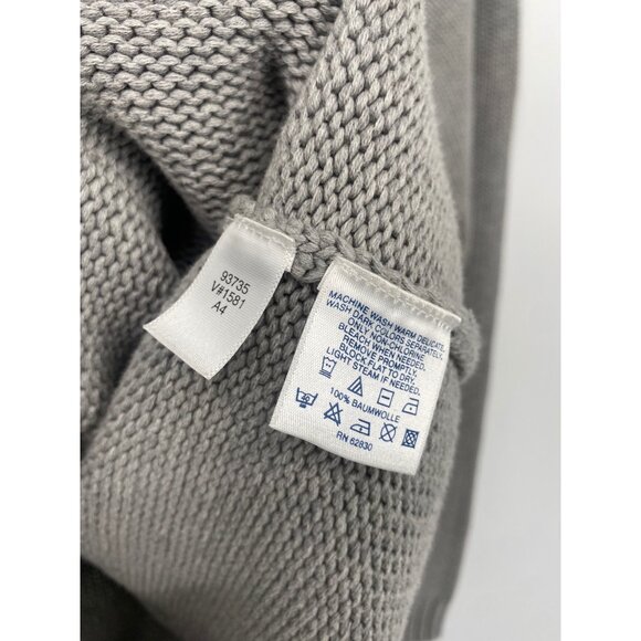 LAND'S END GRAY CHUNKY KNIT PULLOVER SWEATER SIZE LARGE 42-44 BAUMWOLLE - Picture 3 of 4
